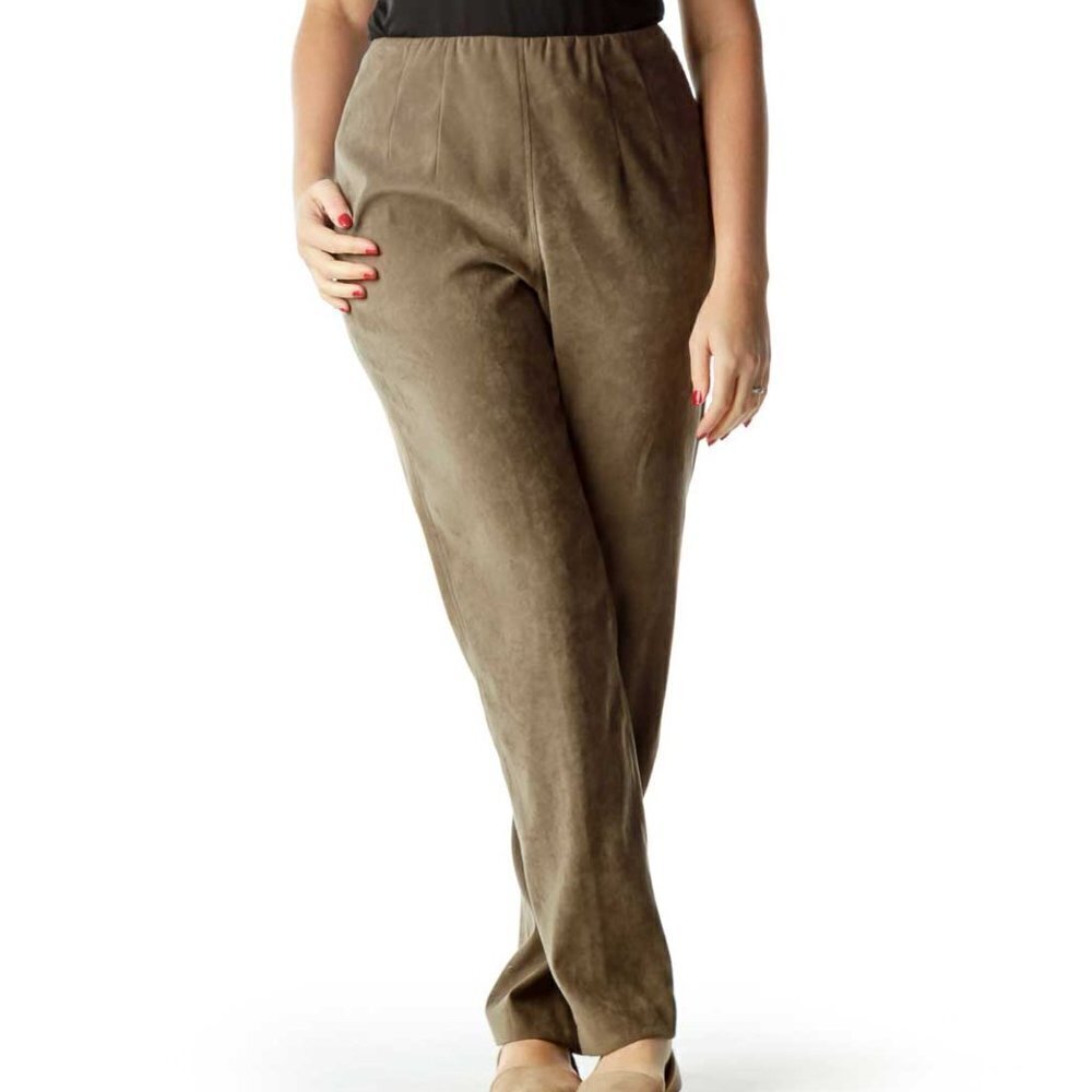 Sigrid Olsen Brown High Waisted Straight Leg Pants - Picture 1 of 3
